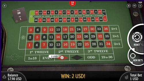 Live real money crypto roulette game round tracking a winning red outside bet on a green canvas.